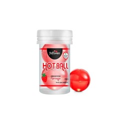 HotFlowers Лубрикант AROMATIC HOT BALL на масляной основе в виде двух шариков с ароматом клубники