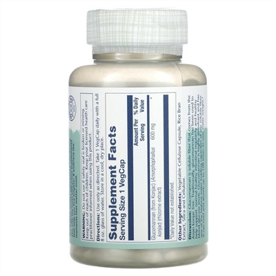 Solaray Глюкоманнан, Экстракт Ризомы - 600 мг - 100 ВегКапс - Solaray