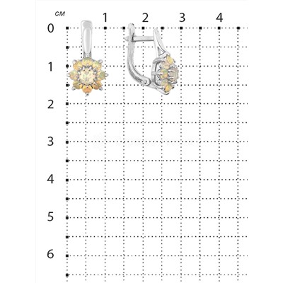 Серьги из серебра с нат.опалом родированные