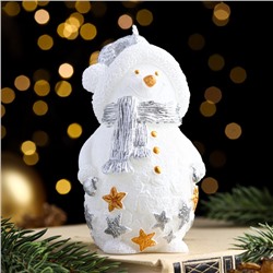 Свеча декоративная "Снеговичок", 6×5,5×11 см, белый