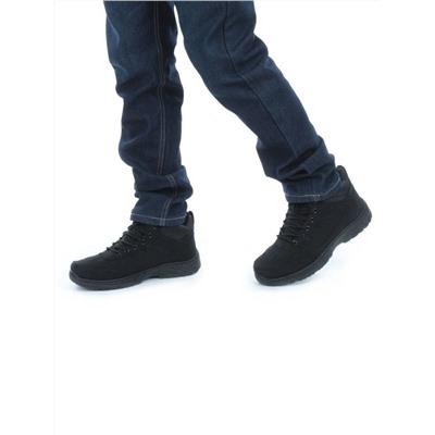 03-CRK7707-7 BLACK Ботинки зимние мужские (искусственные материалы)