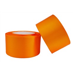 Однотонная атласная лента (ярко-оранжевый), 50мм * 25 ярдов (+-1)