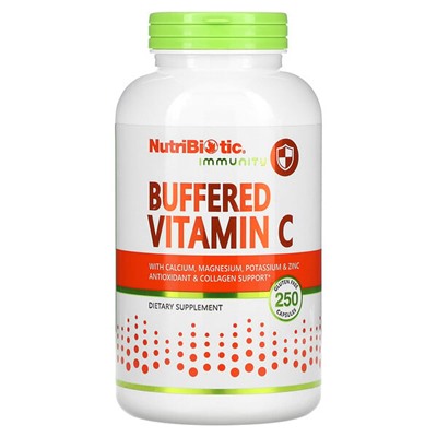 NutriBiotic Immunity, Буферный витамин С, 250 капсул без глютена
