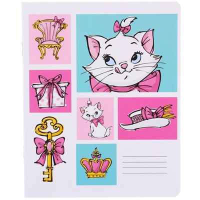 Комплект тетрадей из 10 шт "Коты-аристократы" 12 листов, в клетку, обл мел карт