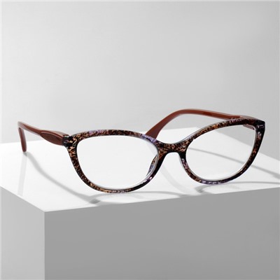 Готовые очки GA0045 (Цвет: C2  коричневый принт; диоптрия:3,5; тонировка: Нет)