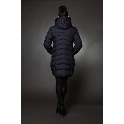 Куртка женская зимняя 7555 синий натуральный мех