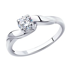 Кольцо для помолвки из родированного серебра, 94010011