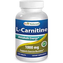 Best Naturals L-Carnitine Fumarate 1000mg per Tablet - 120 Count - Boosts Cellular Energy