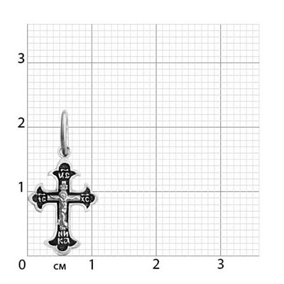 Крест из серебра частичное чернение литье
