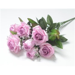 Искусственные цветы, Ветка в букете роза с бутоном 9 голов (1010237)