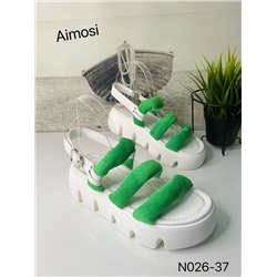Женские сандалии N026-37 зеленые