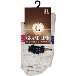 Цена за 3 пары! Носки женские GRAND LINE (Ж-32, ежи), р. 25