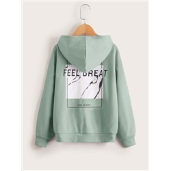 SHEIN Lose Passform Mit Abfallenden Schultern Und Druck-model Sweatshirt Für Tween Jungen, Frühling Und Herbst Alltagskleidung