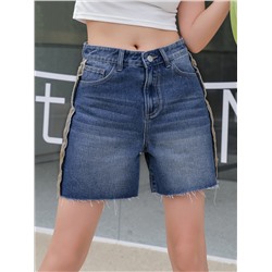 DAZY Denim Shorts mit Wäsche, Knopf