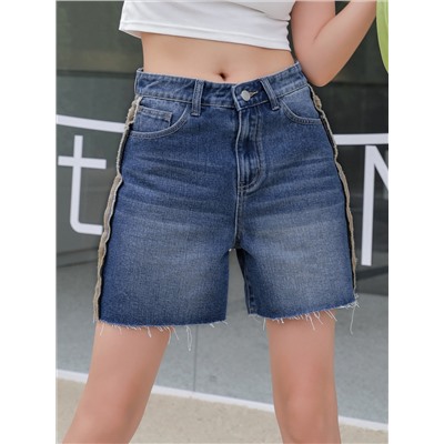 DAZY Denim Shorts mit Wäsche, Knopf