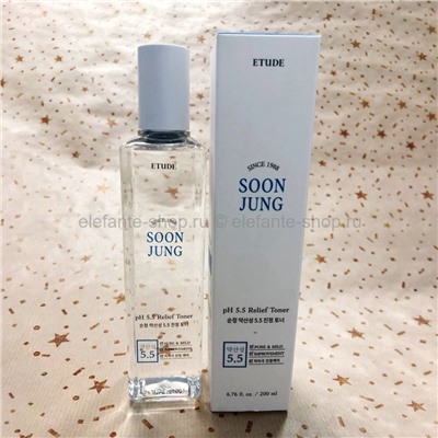 Гипоаллергенный тонер Etude House Soon Jung pH 5.5 Relief Toner, 200 мл (51)