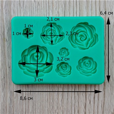 Силиконовый молд Семь розочек