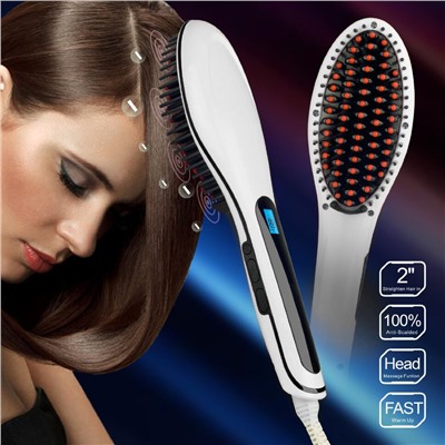 Расческа-выпрямитель "FAST HAIR STRAIGHTENER" HQT-906 White