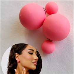 Серьги шарики в стиле диор, цвет : розовый матовый, Уценка, арт.08.0873