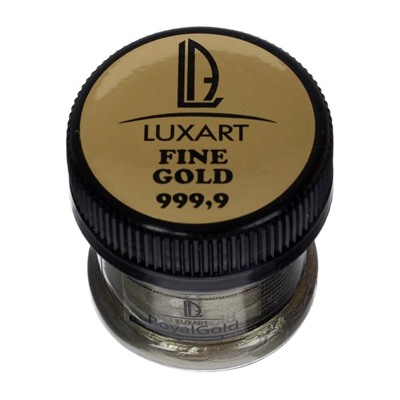 Краска акриловая 25мл, LUXART Royal gold, с высоким содержанием металлизированного пигмента, золото чёрное