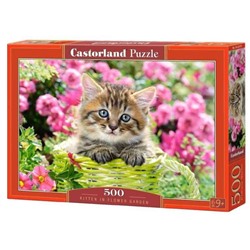 Castorland. Пазл 500 арт.B-52974 "Котёнок в цветочном саду"