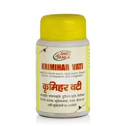 Кримихар Вати, антипаразитарное средство, 50 г, производитель Шри Ганга; Krimihar Vati, 50 g, Shri Ganga