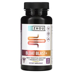 Zhou Bloat Blast+, 30 веганских капсул