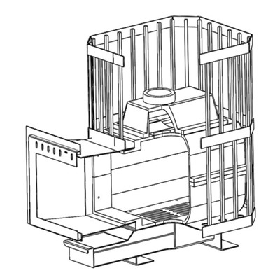 Печь банная чугунная «Сибирь 24», панорамное стекло, сетка