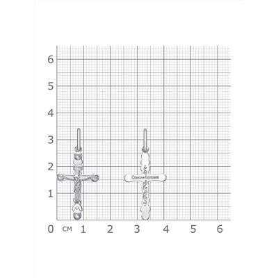 крест из серебра штампованный белый