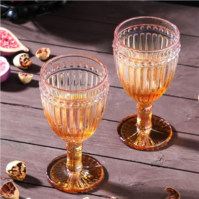 Набор бокалов из стекла Magistro «Босфор», 250 мл, 2 шт, цвет градиент золото