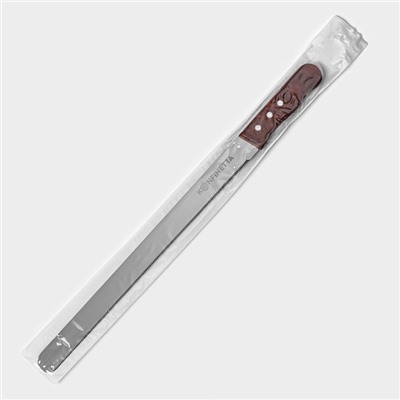 Нож для бисквита ровный край KONFINETTA, длина лезвия 30 см, деревянная ручка