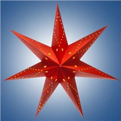 н.г.гирл.светильник "Рождественская звезда", цвет красный, диаметр 70см ,10л.LED бел., шнур 0,4м,3АА