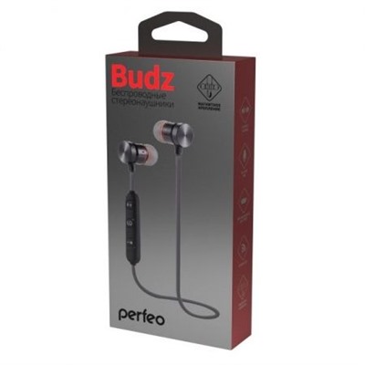 Гарнитура Bluetooth Perfeo BUDZ, вставная, черная (PF_A4344)