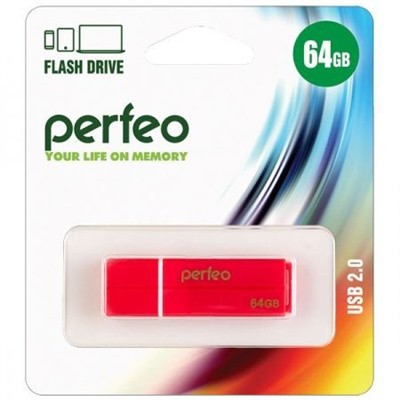 64Gb Perfeo C01G2 Red USB 2.0 (PF-C01G2R064)