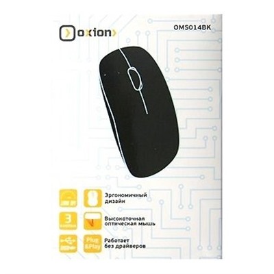 Мышь Oxion OMS014BK, черная, USB