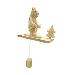 Богородская игрушка "Медведь на лыжах" арт.8718 (РНИ)