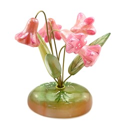 Цветы из селенита "Колокольчики" (5цв) мал, розовый 80*70*110мм