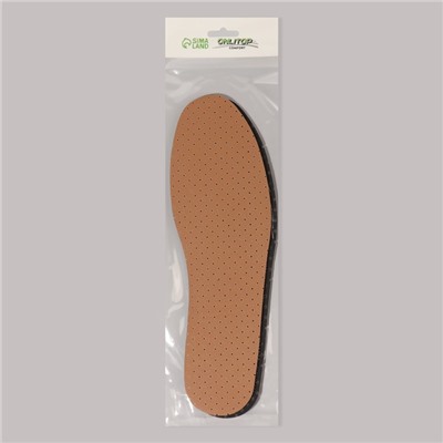 Стельки для обуви, универсальные, дышащие, р-р RU до 48 (р-р Пр-ля до 47), 30 см, пара, цвет коричневый