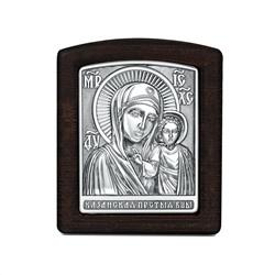 Икона из чернёного серебра с деревом - Казанская Божья Матерь ТР-005-01КБМ