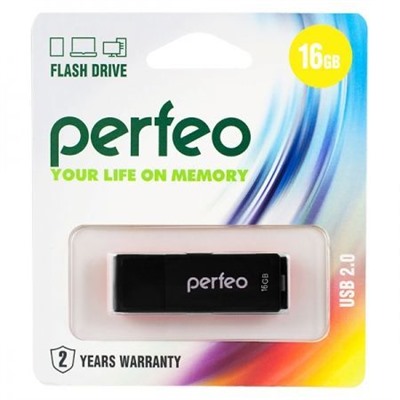16Gb Perfeo C04 Black USB 2.0 (PF-C04B016)
