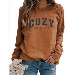 SHEIN LUNE Damen Große Größen Lässiger Oversize Sweatshirt mit Schriftzug Aufdruck für Herbst/Winter