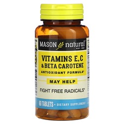 Mason Natural Vitamins E, C & Beta Carotene, 60 Tablets