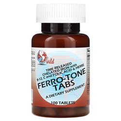 World Organic Таблетки Ferro-Tone, 100 таблеток