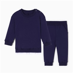 Комплект (свитшот, брюки) детский  MINAKU цвет темно-синий, рост 68-74 см