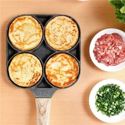 Антипригарная Кухонная Сковорода Egg & hamburger frying pan с 4 отверстиями для жарки яиц, блинов, оладий оптом