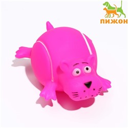 Игрушка пищащая "Собакомяч" для собак, 10 см, розовая