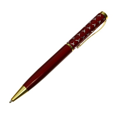 Ручка подарочная шариковая в пластиковом футляре поворотная Х корпус красный с золотым