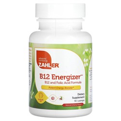 Zahler B12 Energizer, формула B12 и фолиевой кислоты, натуральная вишня, 90 пастилок