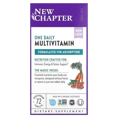 New Chapter Мультивитамины One Daily, 72 вегетарианские таблетки