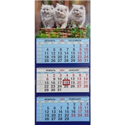 2024г. Календарь-трио Животные Три котенка КТ-24433